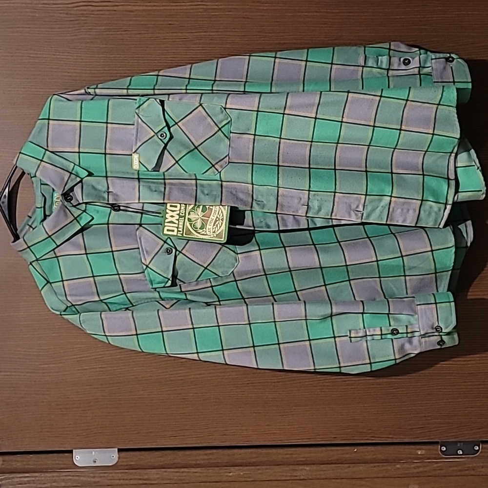 2xl Dixxon the auld pub Flannel green and grey